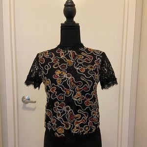 Zara lace and sequin blouse